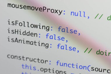 Gerçek Java komut dosyası kodu ekran geliştirmek. Programlama iş akışı abs