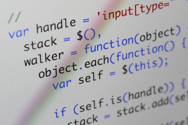 Gerçek Java komut dosyası kodu ekran geliştirmek. Programlama iş akışı abs