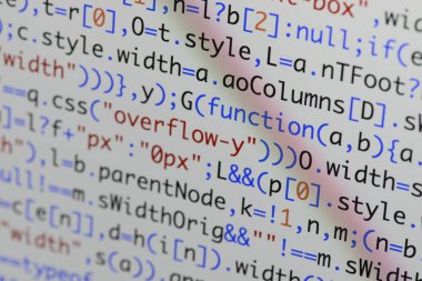 Gerçek Java komut dosyası kodu ekran geliştirmek. Programlama iş akışı abs