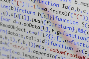 Gerçek Java komut dosyası kodu ekran geliştirmek. Programlama iş akışı abs