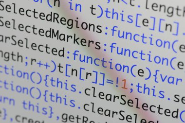Gerçek Java komut dosyası kodu ekran geliştirmek. Programlama iş akışı abs