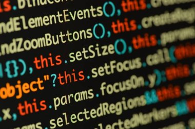 Gerçek Java komut dosyası kodu ekran geliştirmek. Programlama iş akışı abs