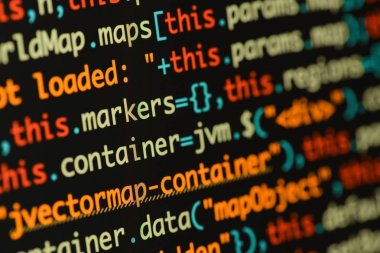 Gerçek Java komut dosyası kodu ekran geliştirmek. Programlama iş akışı abs