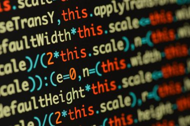 Gerçek Java komut dosyası kodu ekran geliştirmek. Programlama iş akışı abs