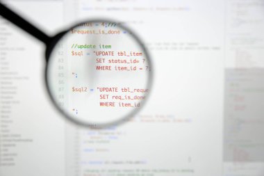 Gerçek Php kodu gelişmekte olan ekran. Programlama iş akışı soyut al