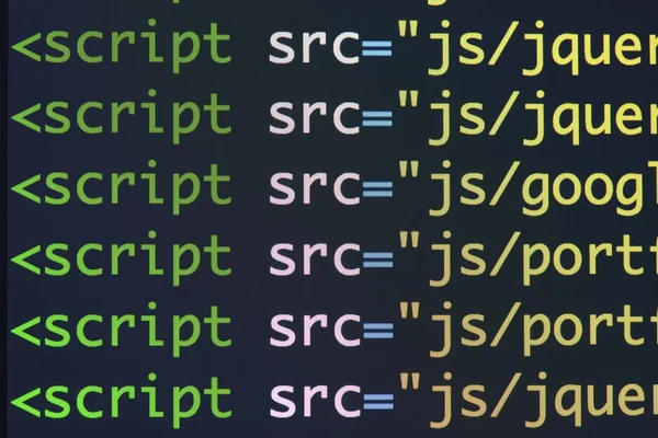 Gerçek Html kodu gelişmekte olan ekran. Programlama iş akışı soyut bir