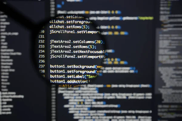 Real Java code developing screen. Programing workflow abstract a ...