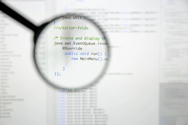 Real Java code developing screen. Programing workflow abstract a — Stock Photo, Image