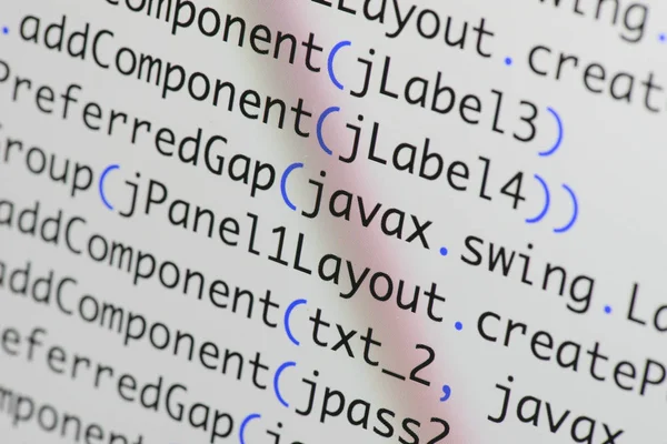 Skutečný Java Kódu Rozvojových Screen Koncept Abstraktní Algoritmus Programování Pracovního — Stock fotografie