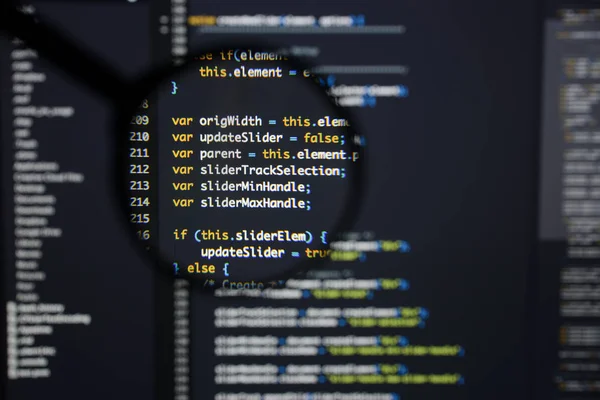 Gerçek Java komut dosyası kodu ekran geliştirmek. Programlama iş akışı abs