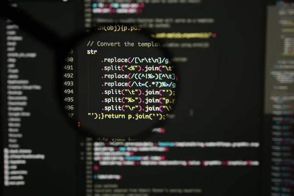 Gerçek Java komut dosyası kodu ekran geliştirmek. Programlama iş akışı abs