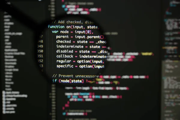 Gerçek Java komut dosyası kodu ekran geliştirmek. Programlama iş akışı abs