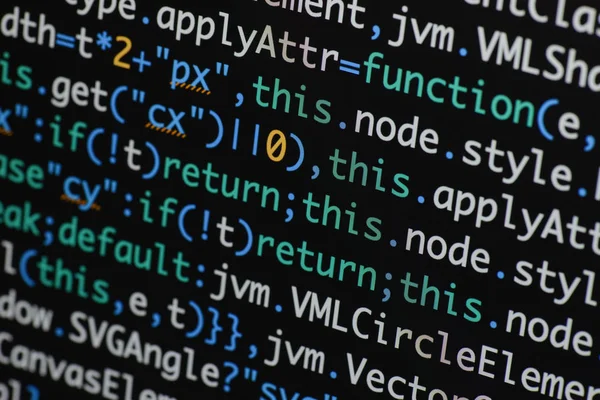 Gerçek Java komut dosyası kodu ekran geliştirmek. Programlama iş akışı abs
