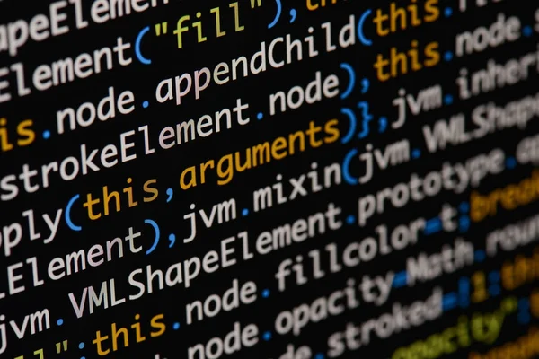 Gerçek Java komut dosyası kodu ekran geliştirmek. Programlama iş akışı abs