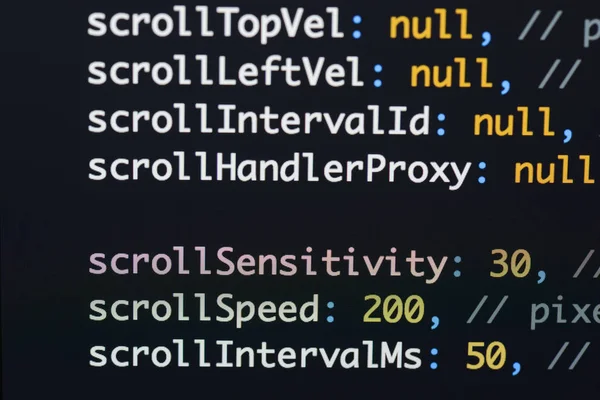 Gerçek Java komut dosyası kodu ekran geliştirmek. Programlama iş akışı abs
