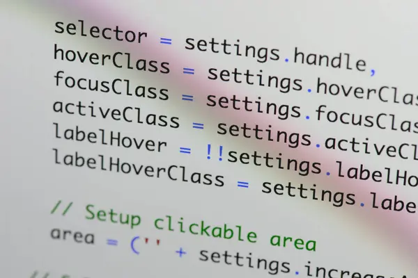 Gerçek Java komut dosyası kodu ekran geliştirmek. Programlama iş akışı abs
