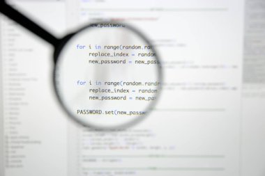 Gerçek Python kod gelişmekte olan ekran. Programlama iş akışı soyut