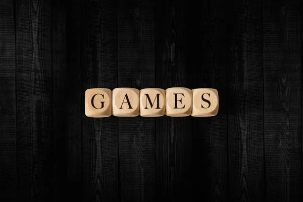 Games word on wooden cubes. Games concept — Stock Photo, Image