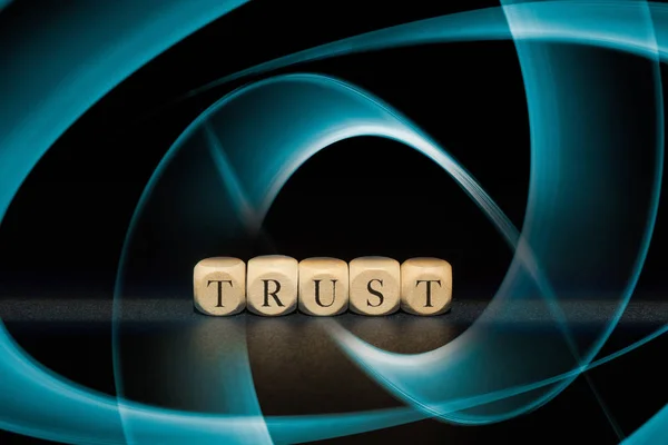 Trust word on wooden cubes. trust concept — Stock Photo, Image