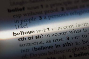 bir Sözlüğü'ndeki belive sözcüğü. güven kavramı