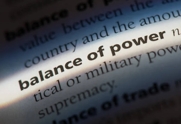 Balance of Power word in a dictionary. Power Balance concept