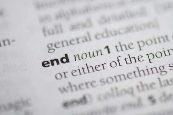End word in a dictionary. End concept — Stockfoto