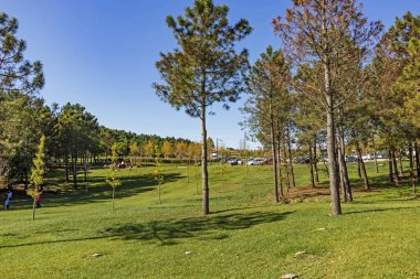 Kemerburgaz, İstanbul, Hindi-Kasım. Uluslararası İstanbul Şehir Ormanı ve Parkı 5 milyon metrekarelik bir alana kurulmuştur. Ormandan ve parktan doğa manzarası.