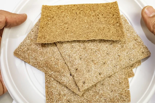 Chiudere Pronto Mangiare Cracker Con Segale — Foto Stock