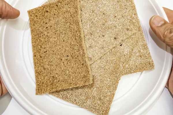 Готовьтесь Крекеры Ржаным Хлебом — стоковое фото