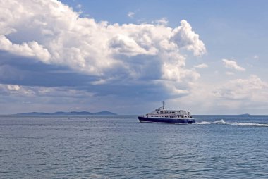 Yenikapi, İstanbul, 18 Ağustos 2019. İstanbul Yenikapi kıyılarından deniz manzarası. 