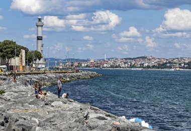 İstanbul, Hindi-Ağustos 18.2019.Deniz manzarası.İstanbul, Kanada deniz kıyısından deniz manzarası