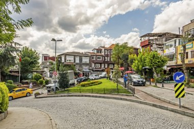istabul, hindi-ağustos 18.2019.rüya şehir Avrupa ile Asya kıtası arasında, İstanbul. İstanbul 'dan Cankurtaran ilçesinde eski evleri olan şehir manzarası..