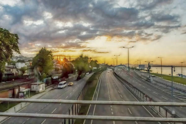 Istanbul Krůtí Srpen 2019Mešita Sultanahmet Východ Slunce Ranní Oblohou Istanbulu — Stock fotografie