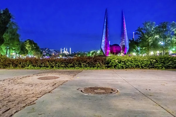 Ankara Pavo 2019 Vista Nocturna Desde Parque Juvenil Ankara Con — Foto de Stock