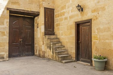 urgup, nevsehir, hindi-2019. Nevsehir 'deki tarihi urgup evlerinden genel görüş.