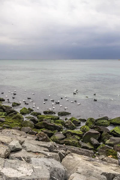 Blick Auf Das Marmarameer Der Wintersaison Und Bewölktes Wetter Mit — Stockfoto