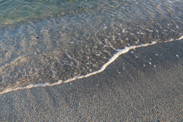 Пляж Пісок Берегові Хвилі Зимовий Сезон — стокове фото