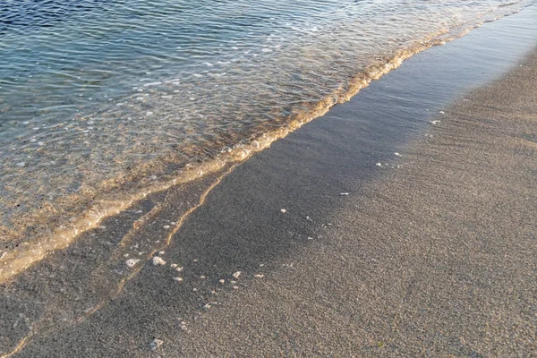 Strand Sand Und Küstenwellen Der Wintersaison — Stockfoto