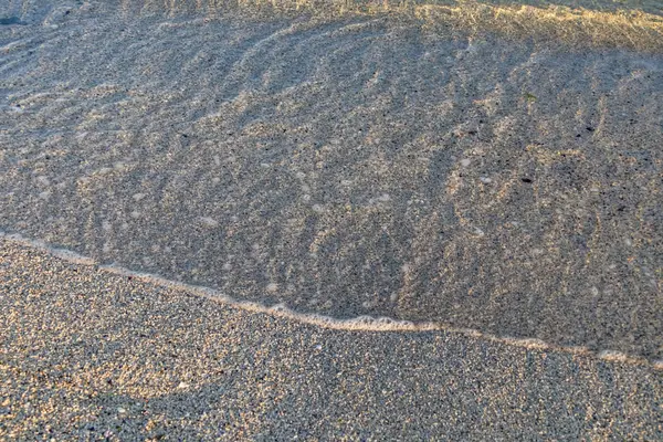 Пляж Песок Береговые Волны Зимний Сезон — стоковое фото