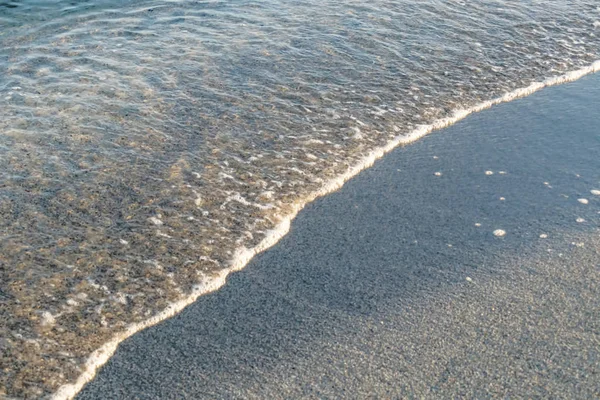 Strand Zand Walgolven Het Winterseizoen — Stockfoto