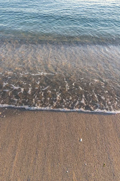 Strand Sand Und Küstenwellen Der Wintersaison — Stockfoto