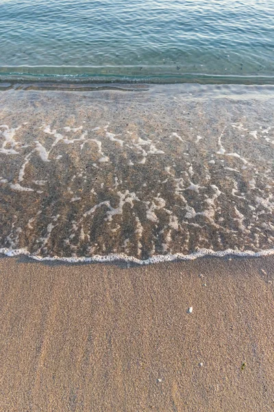 Strand Sand Und Küstenwellen Der Wintersaison — Stockfoto