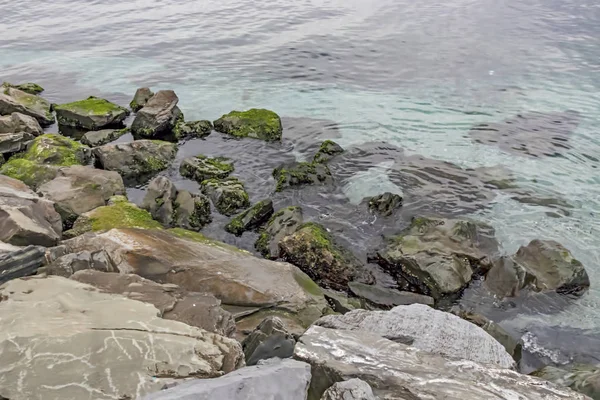 Falésias Costeiras Mar Limpo Temporada Inverno — Fotografia de Stock