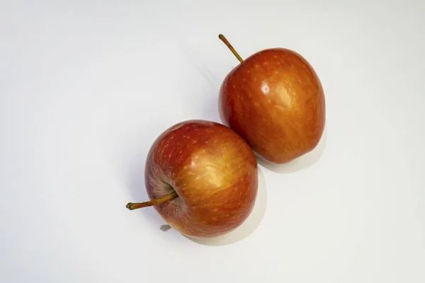 Nahaufnahme Bereit Rote Äpfel Auf Weißem Hintergrund Essen — Stockfoto