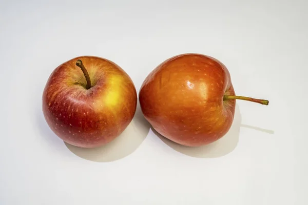 Nahaufnahme Bereit Rote Äpfel Auf Weißem Hintergrund Essen — Stockfoto