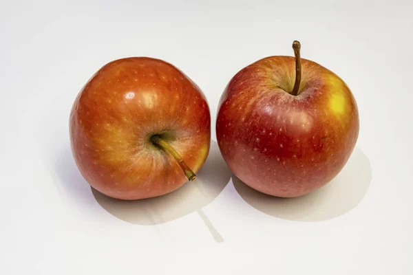 Nahaufnahme Bereit Rote Äpfel Auf Weißem Hintergrund Essen — Stockfoto