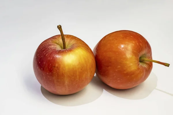 Nahaufnahme Bereit Rote Äpfel Auf Weißem Hintergrund Essen — Stockfoto