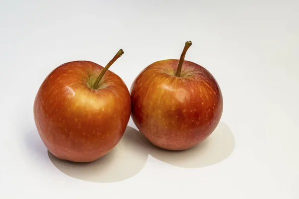 Nahaufnahme Bereit Rote Äpfel Auf Weißem Hintergrund Essen — Stockfoto