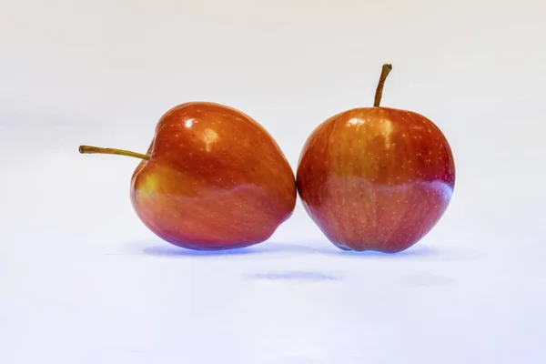 Nahaufnahme Bereit Rote Äpfel Auf Weißem Hintergrund Essen — Stockfoto