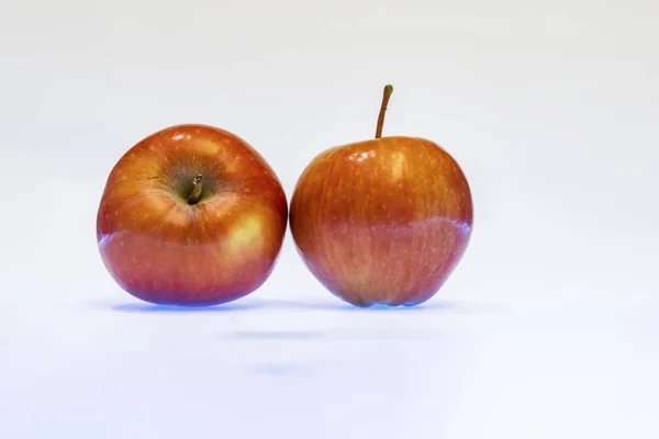 Nahaufnahme Bereit Rote Äpfel Auf Weißem Hintergrund Essen — Stockfoto